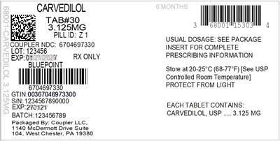 Label (68001 153 03 Carvedilol 3.125mg 67046 973 30)